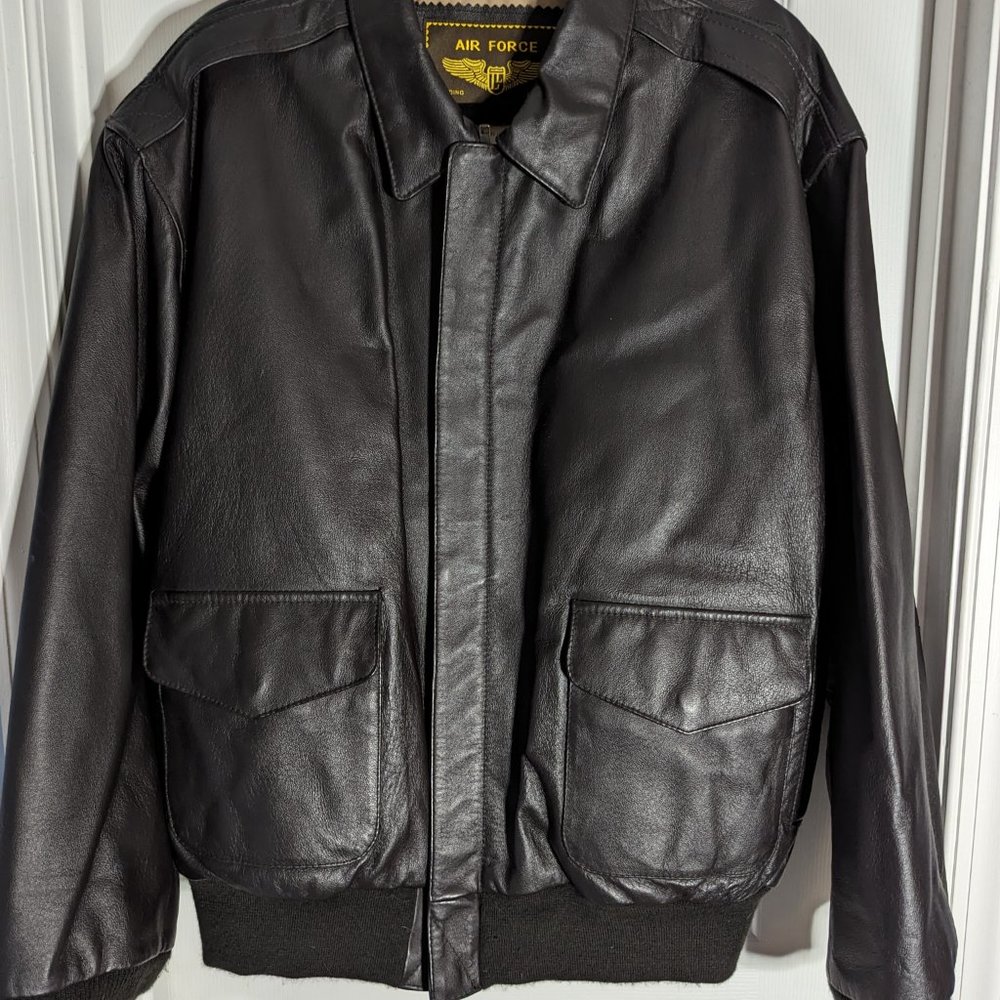 Air Force Landing Leather Men's XL Leather Bomber Jacket - Picture 6 of 16
